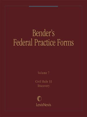 cover image of Bender's Federal Practice Forms